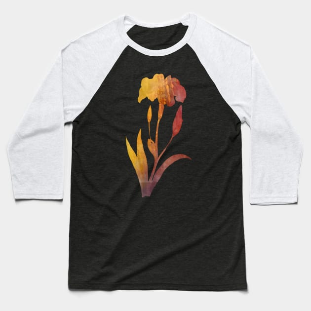 Fall color triangular flower Baseball T-Shirt by Geomhectic